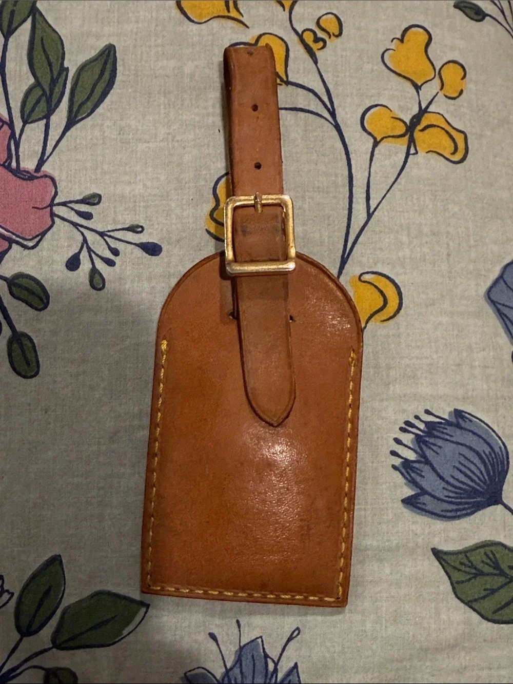 Louis Vuitton Cognac Brown Leather Luggage Tag